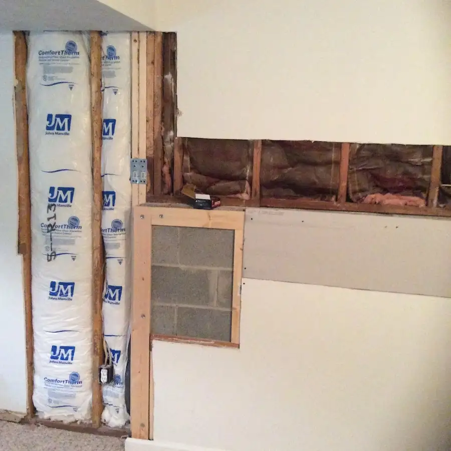 Wall insulation replacement during Contents Cleaning & Restoration in New Brunswick
